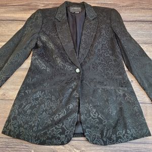 Liz claiborne collection Women's Sexy Black Floral Blazer Jacket - Vintage Sleek